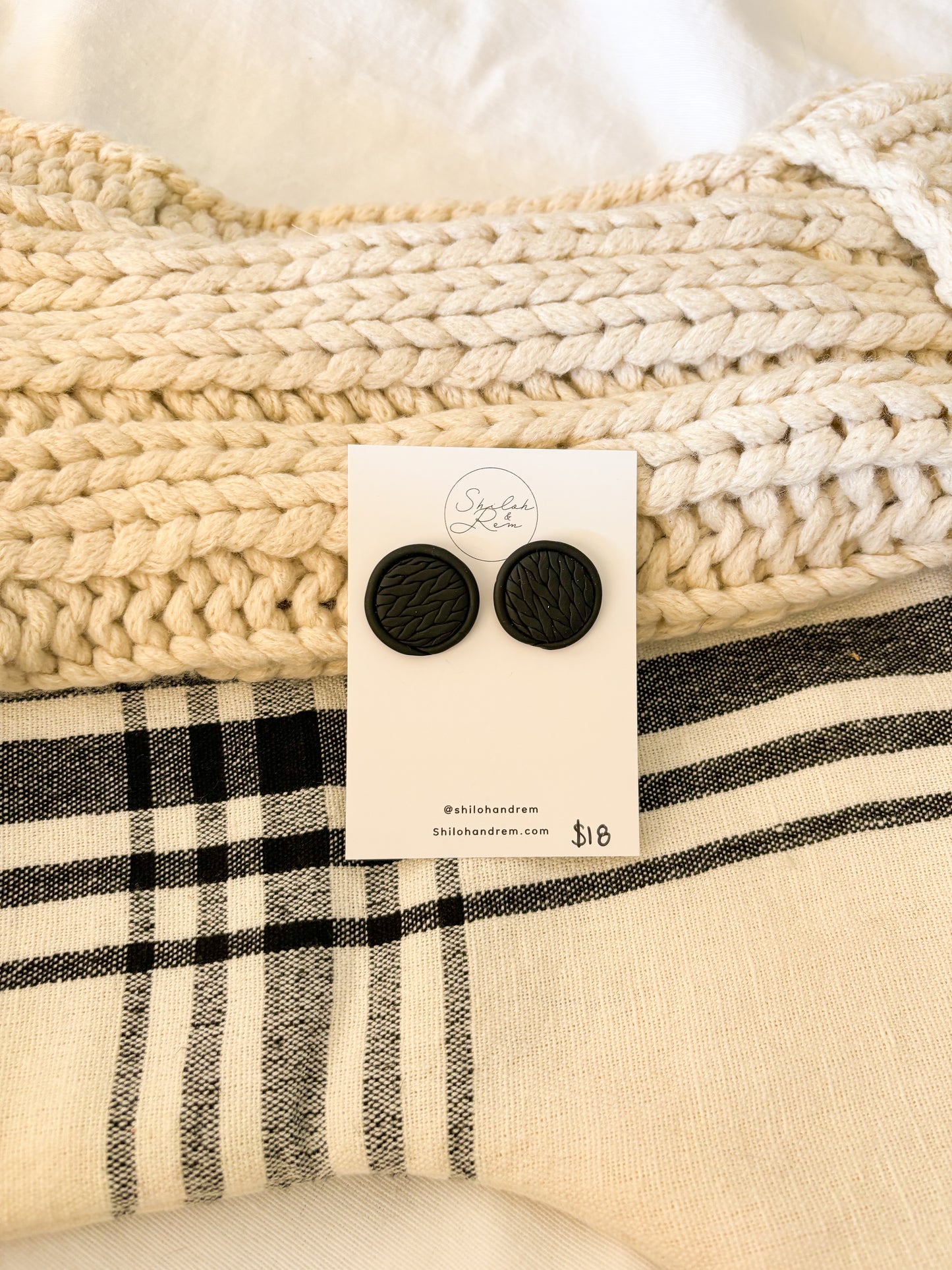 Oversized Knitted Studs